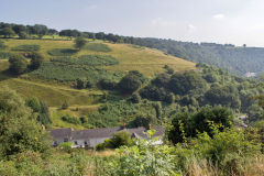 Llanhilleth Farm Colliery incline from across the valley, August 2013